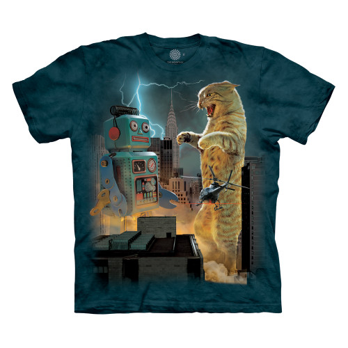 Catzill Vs. Robot Kids' T-Shirt