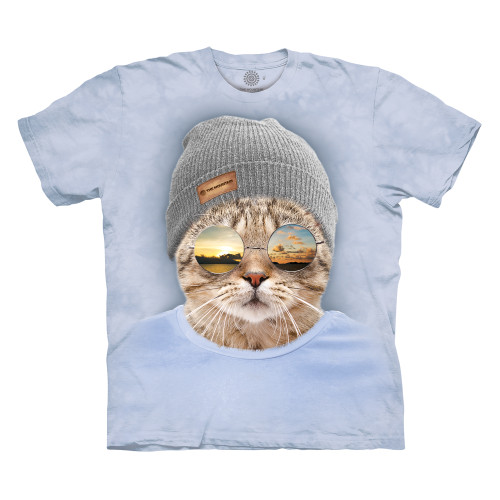 Cool Hipster Cat Classic Cotton T-Shirt Tee