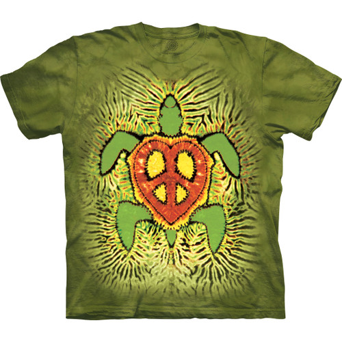 Rasta Peace Turtle Tie-Dye Classic Cotton T-Shirt