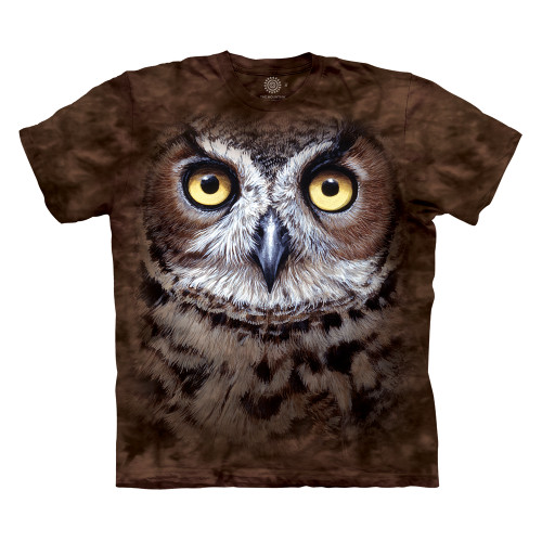 Great Horned Owl Head Classic Cotton T-Shirt