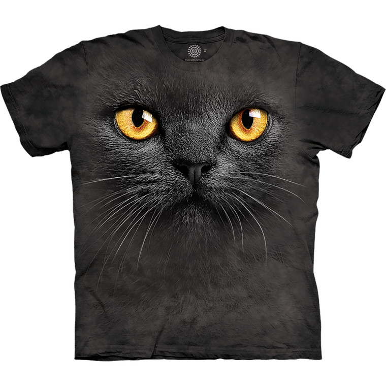 Big Face Black Cat Classic Cotton T-Shirt