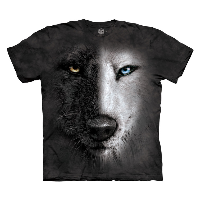 B&W Wolf Face Classic Cotton T-Shirt