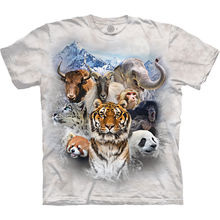 Himalayan Mountain Collage Classic Cotton T-Shirt