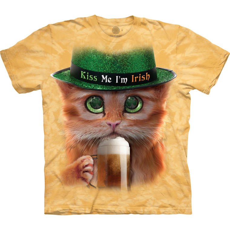 Big Face Irish Kitty Classic Cotton T-Shirt