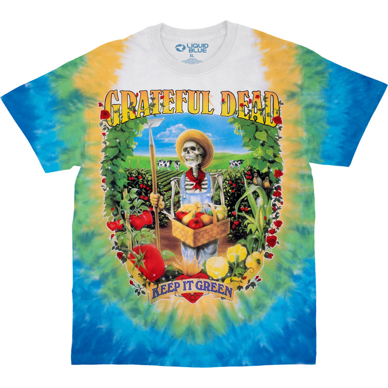 Grateful Dead Let It Grow Tie-Dye T-Shirt Tee Liquid Blue