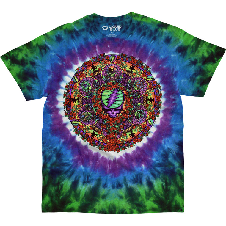 Grateful Dead Celtic Mandala Tie-Dye T-Shirt Tee Liquid Blue