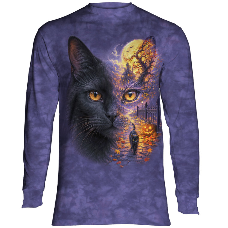 SpiritScape Halloween Black Cat Classic Long-Sleeve T-Shirt