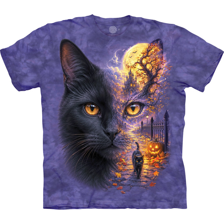 SpiritScape Halloween Black Cat Classic Cotton T-Shirt