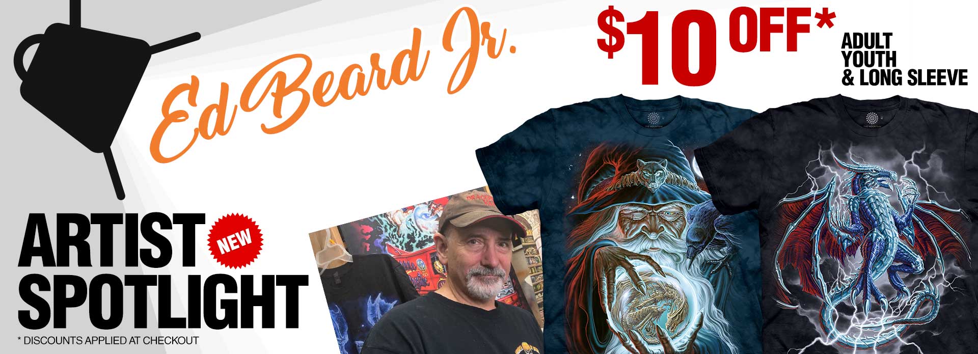 Artist Spotlight Ed Beard $10 OFF 5 NEW Designs Adult, Youth and Long Sleeve