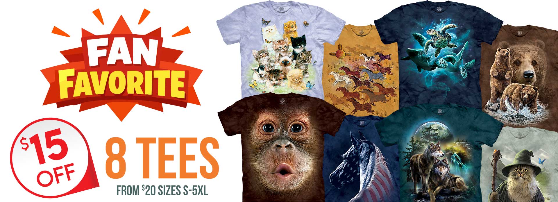 $15 OFF Fan Favorites 8 tees on-sale sizes S-5XL from $20