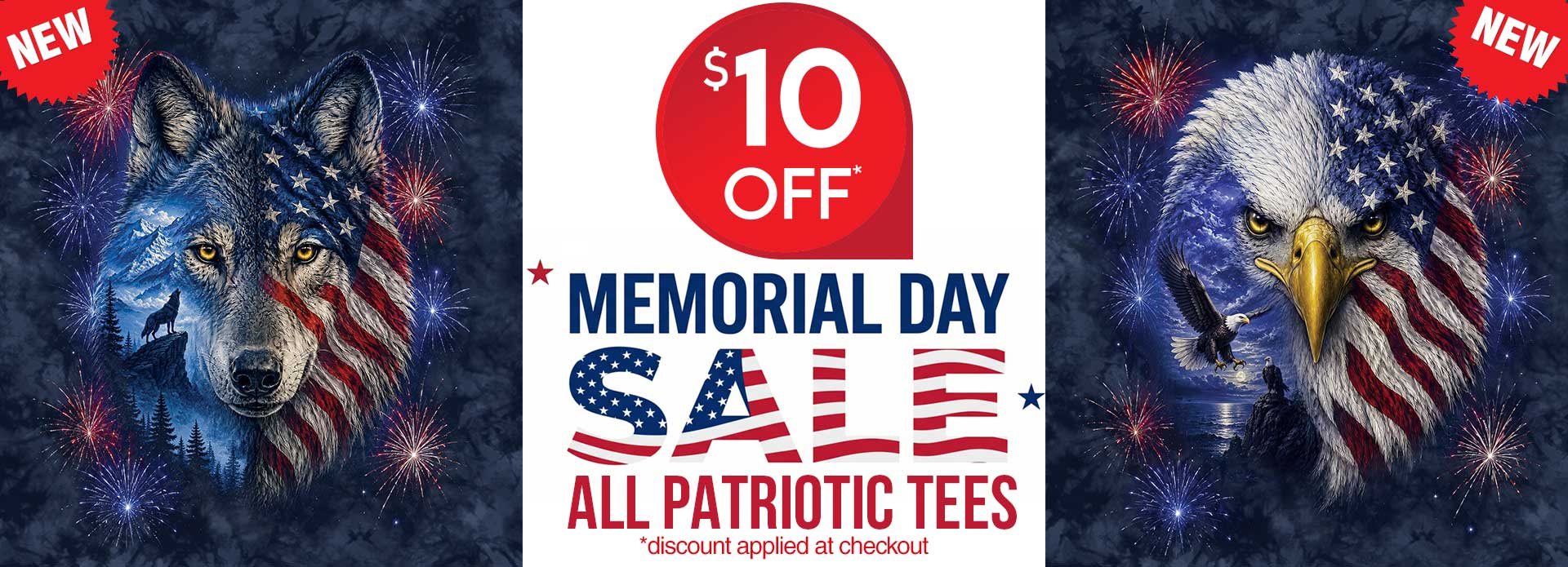 Memorial Day Sales Event $10 OFF All Patriotic Tees!