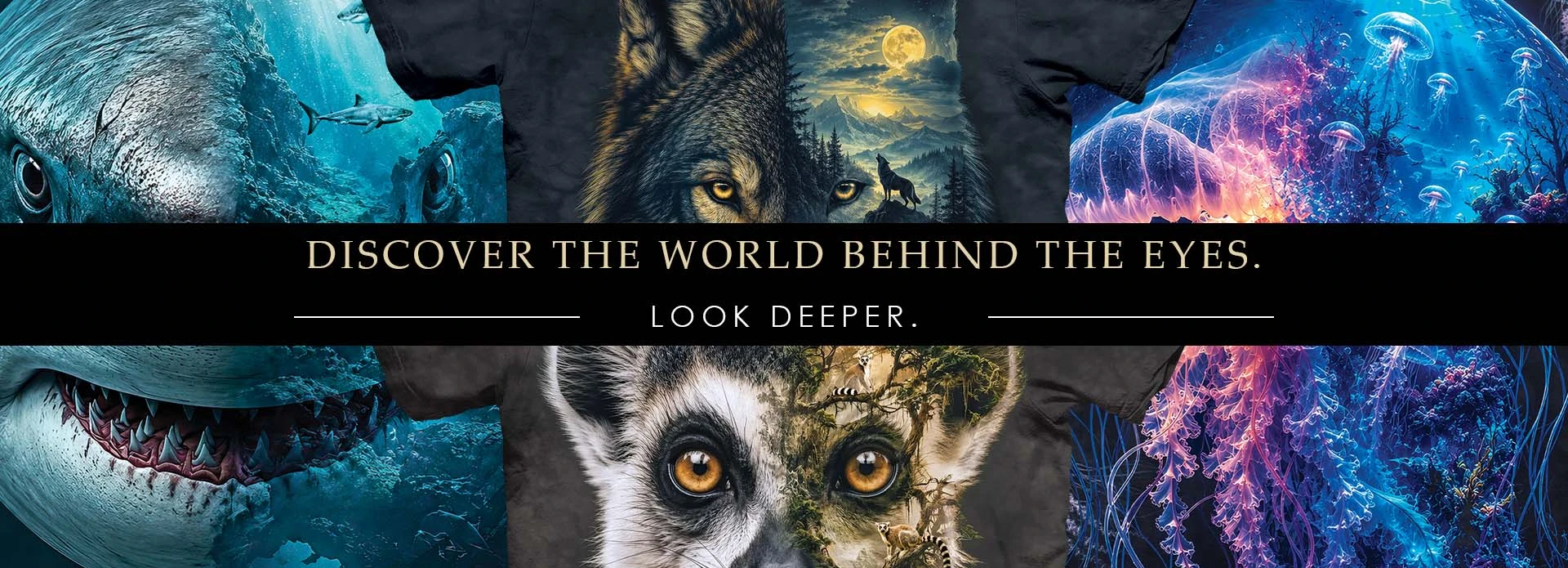 Discover the world behind the eyes. Look Closer. SpiritScape T-Shirts Tees