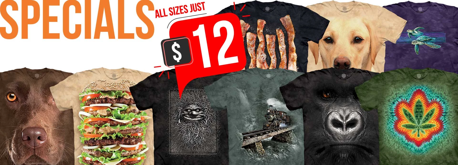 $12 Specials all sizes just 12 bucks!