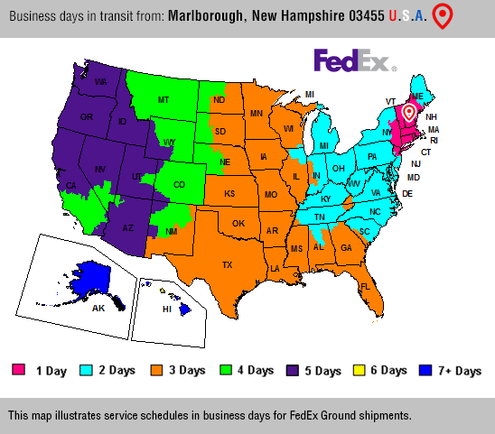 FedEx (Ground Home Delivery) Delivery Map