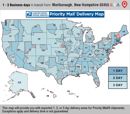 USPS Priority® Delivery Map