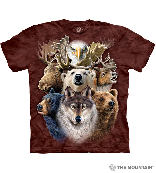 The Mountain Northern Wildlife Collage Classic Cotton T-Shirt
