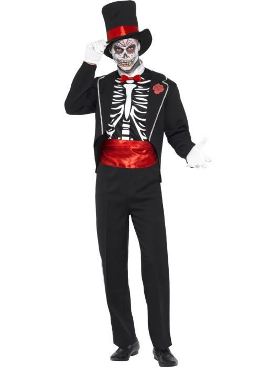 Verwonderend Smiffys Day Of The Dead Suit Dia De Los Muertos Mens Halloween HB-39