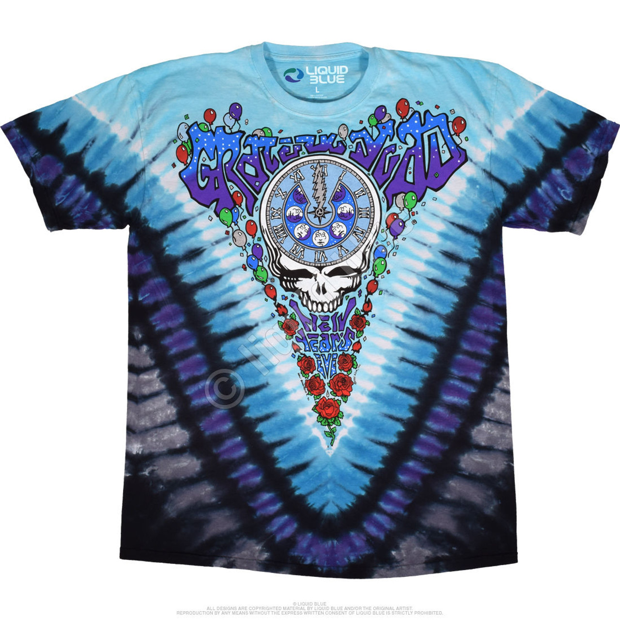 Liquid Blue Grateful Dead Bears Tie-Dye Tee