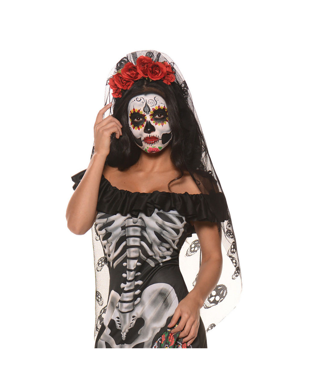 Underwraps Day Of The Dead Mantia Sugar Skull Halloween Costume