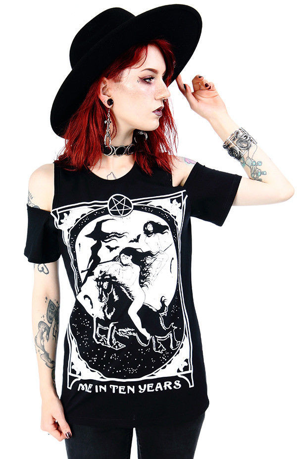 Restyle Me in Ten Years Cold Shoulder Witch Satanic Emo Gothic