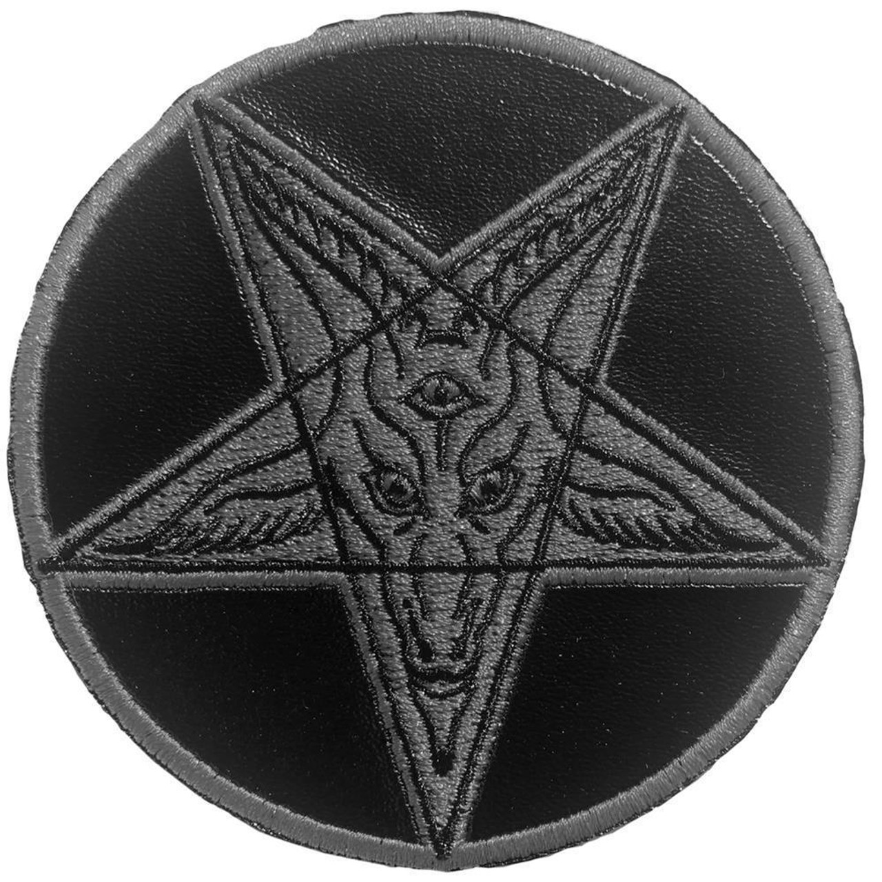 Kreepsville 666 Satanic Circle Shiny Black Embroidered Patch