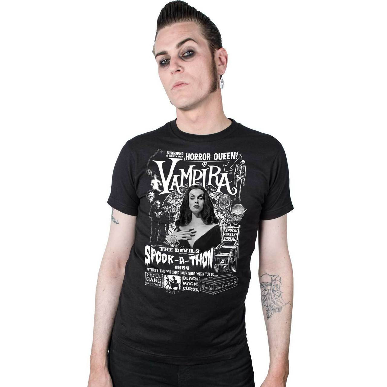 Kreepsville 666 Vampira Spookathon Horror Punk Emo Goth Mens Tee