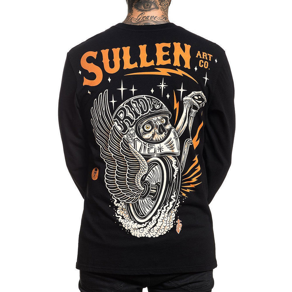 Sullen Clothing Widow Maker Motorcycle Biker Skull Long Sleeve T
