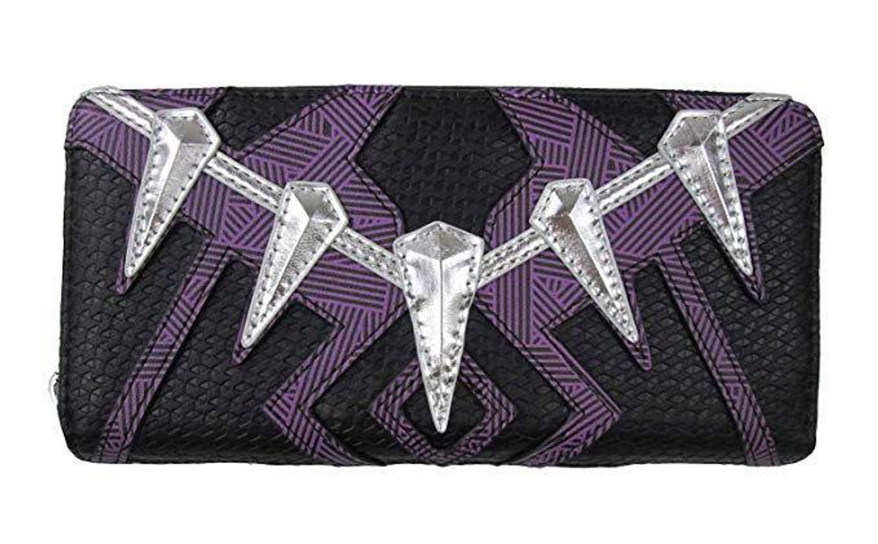 Loungefly Marvel Comics Black Panther Faux Leather Zip Clutch Wallet MVWA0084