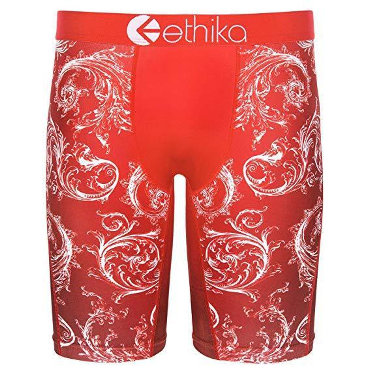 Ethika Royal Red Paisley Floral Staple Fit Mens Boxer Briefs