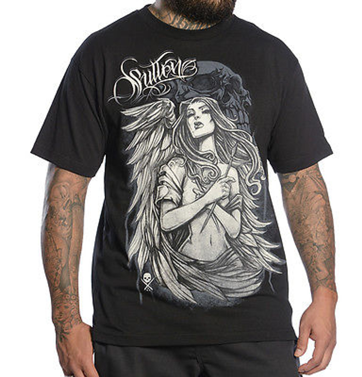 Sullen Clothing Angel Brush Heaven Heavy Rock Tattoo Punk Emo T