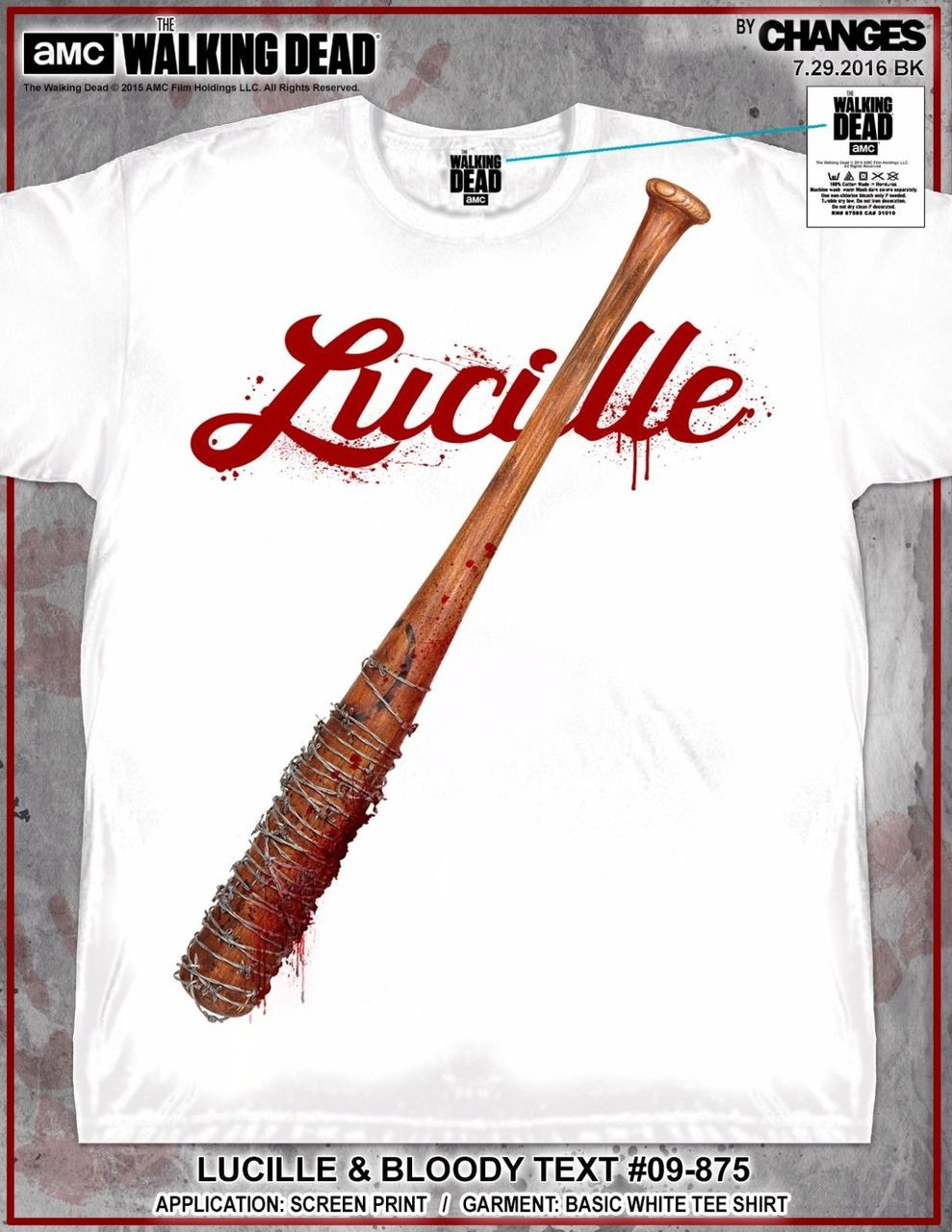 Walking Dead Negan Lucille And Bloody Baseball Bat Savior Adult Mens T Tee  Shirt - Fearless Apparel