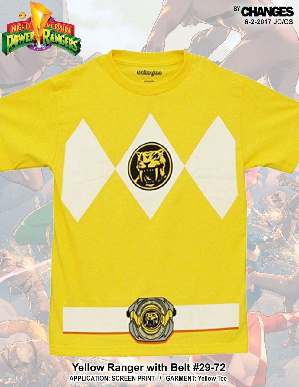 yellow power ranger shirt