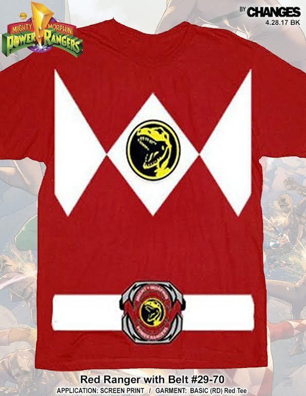 red power ranger shirt