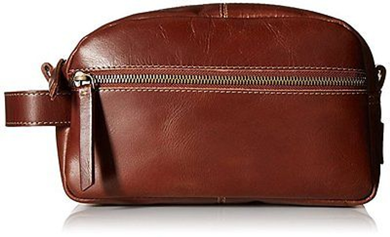 genuine leather mens toiletry bag
