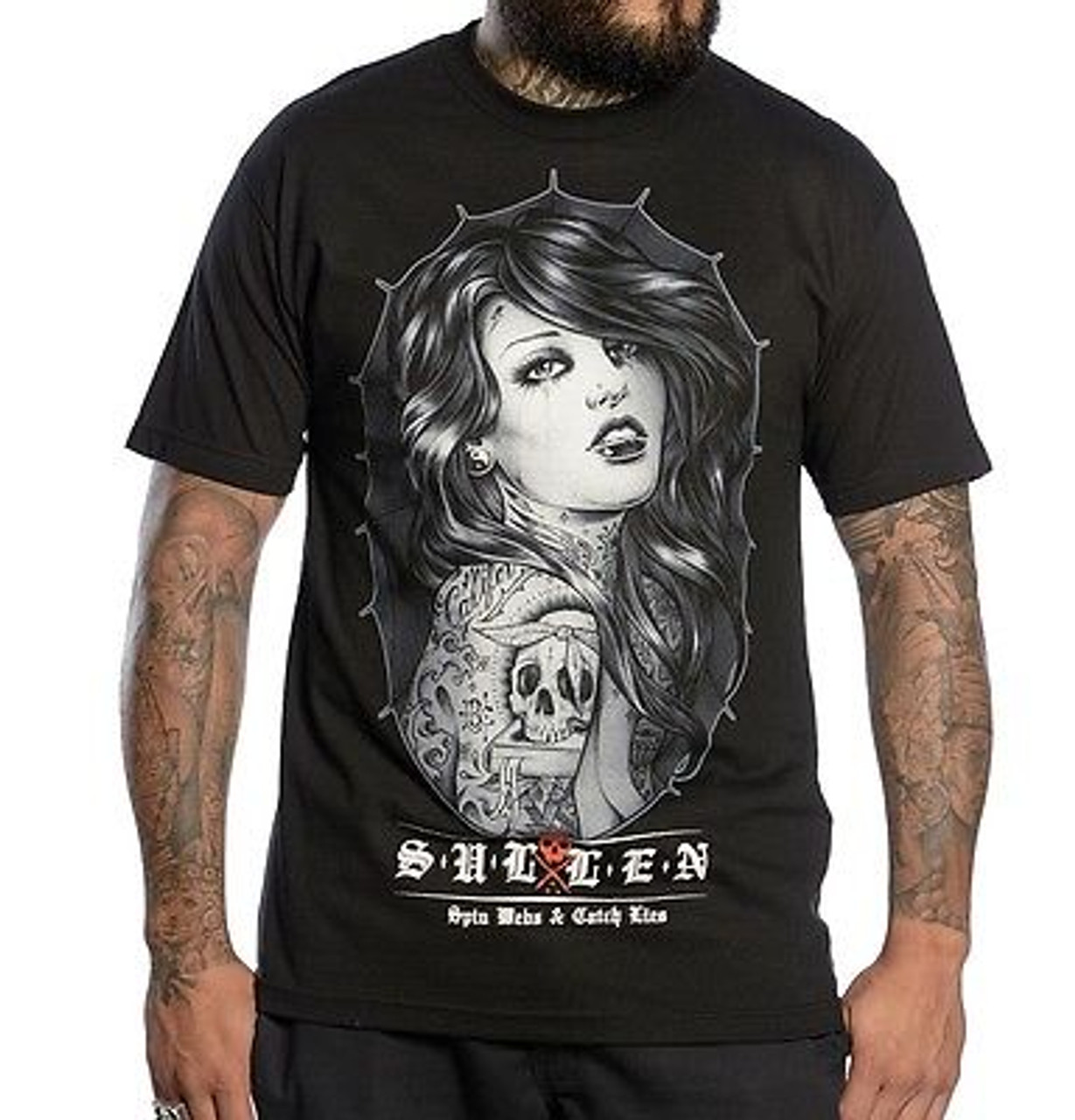 SULLEN CLOTHING SACRED BADGE TATTOO INK BLACK PUNK GOTH T SHIRT S-5XL -  Fearless Apparel