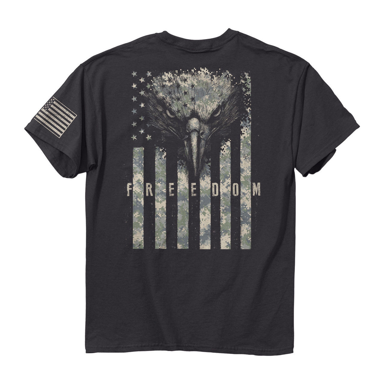 Digital Camouflage Free Eagle American USA Flag Freedom Patriotic Tee ...