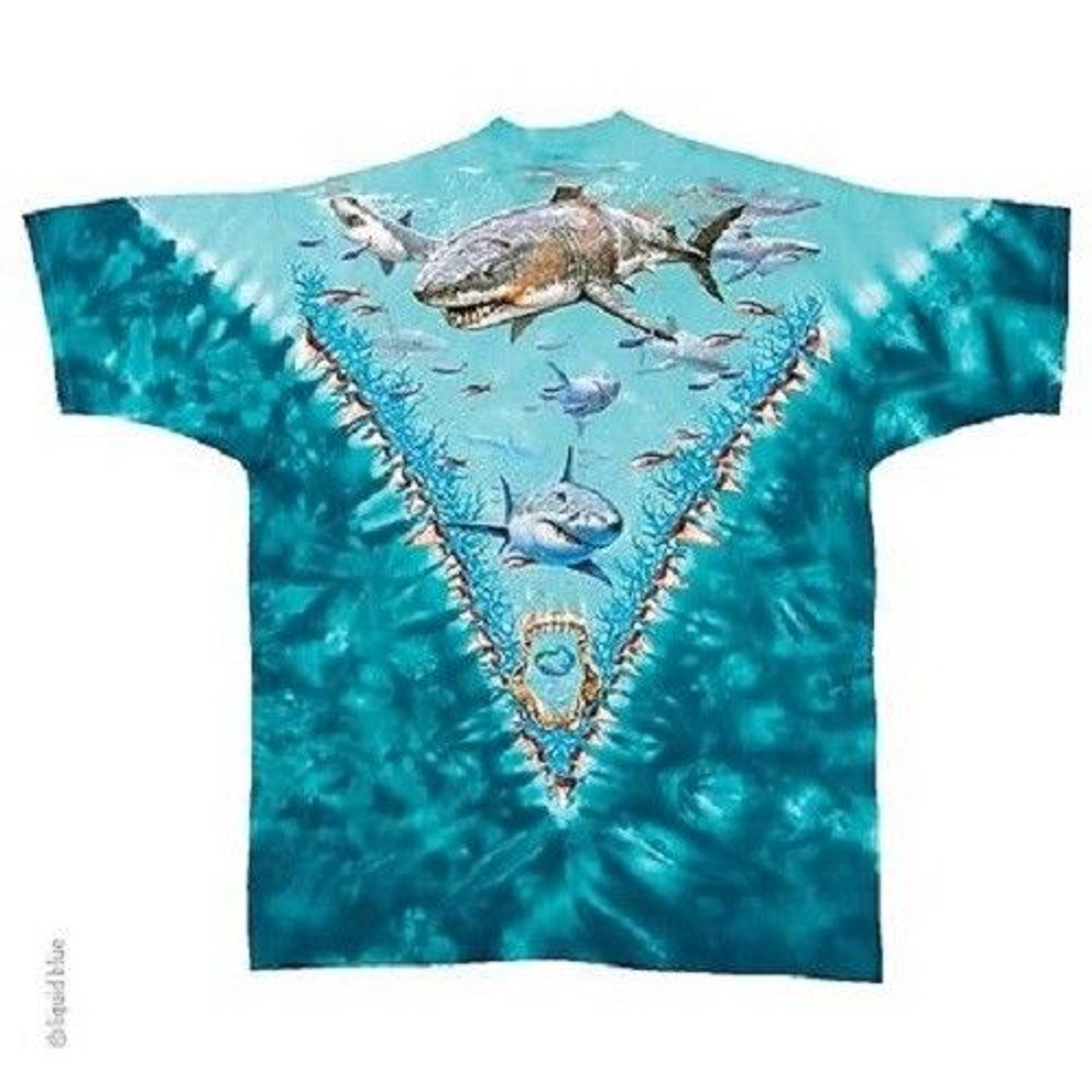 Great White Shark Ocean Sea Fish Predator Aquatic Trippy Tie Dye T