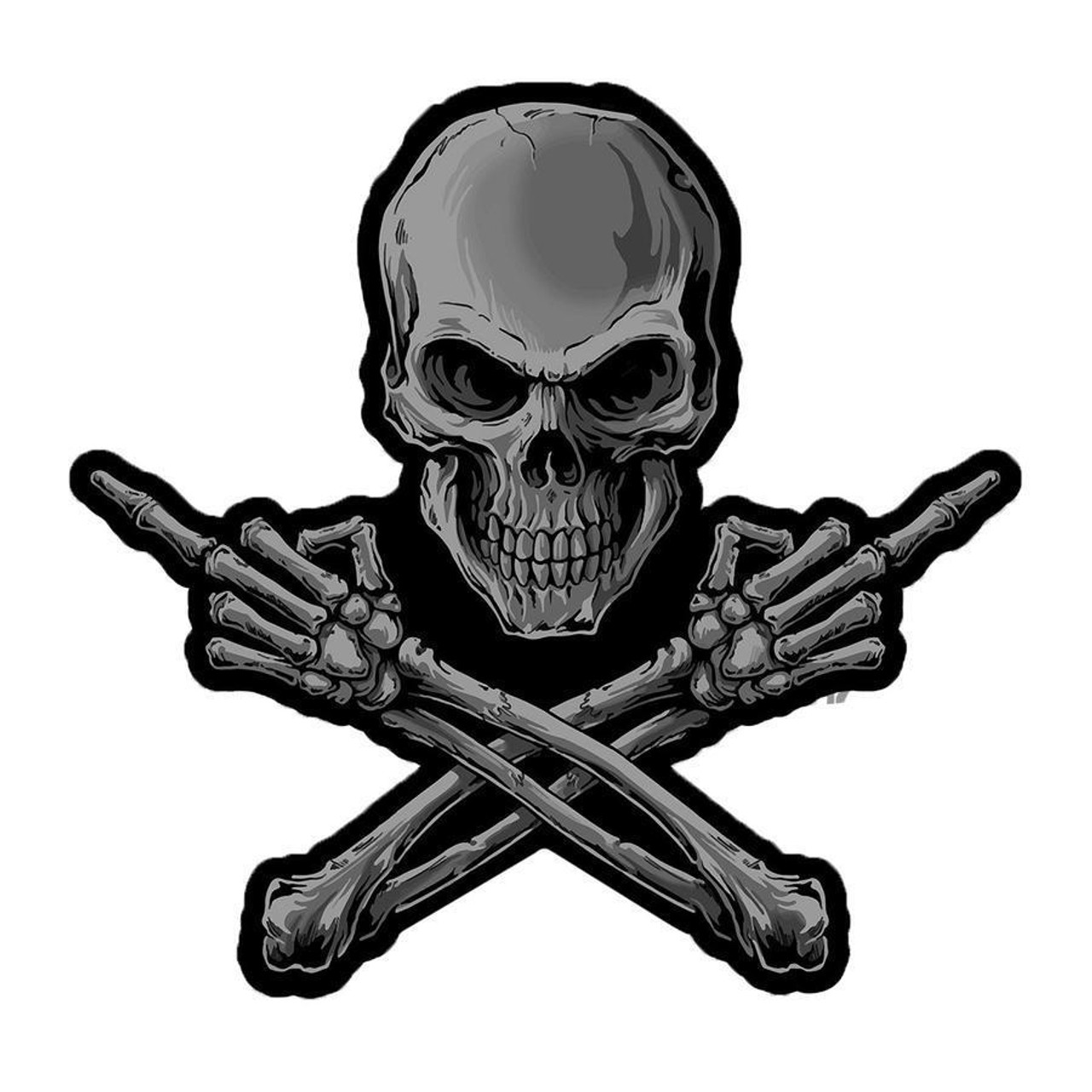 Lethal Threat Middle Finger Skull Motorcycle Biker