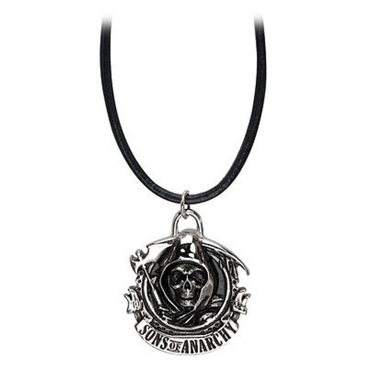 Authentic Sons Of Anarchy Grim Reaper Stainless Pendant Cord Soa Samcro Biker