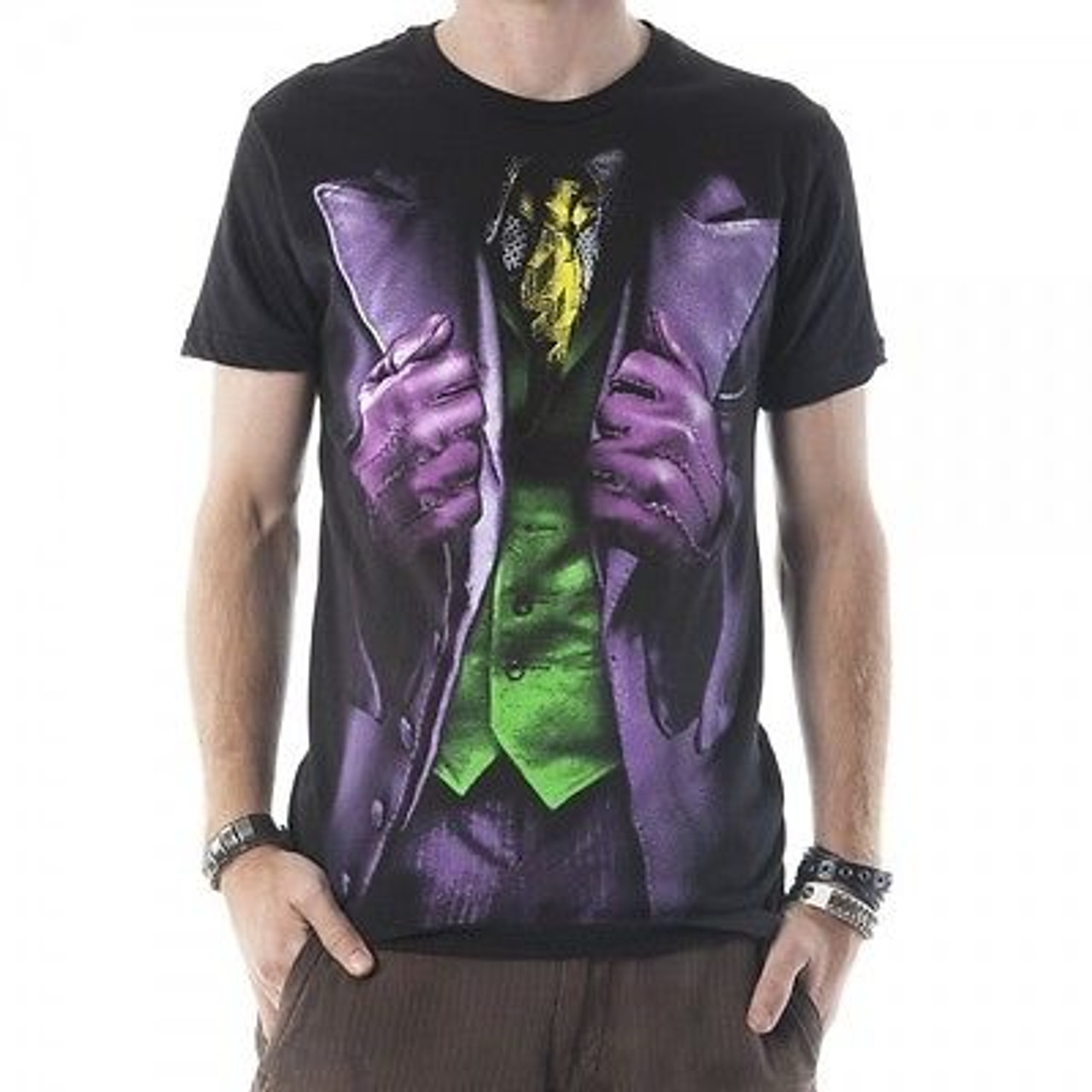 Authentic Batman Joker Dark Knight Costume Dc Comics Movie T Shirt