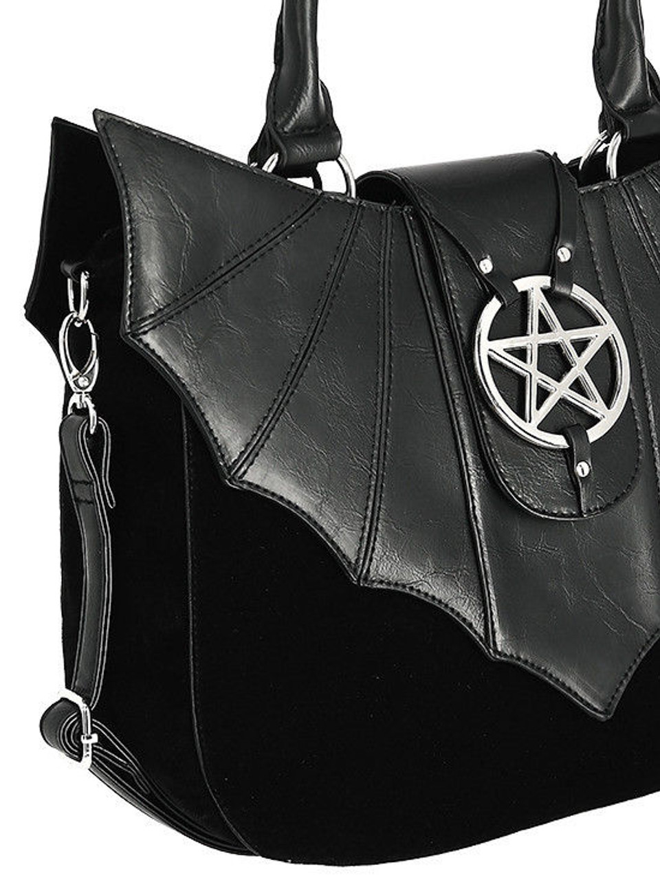 Restyle Ominous Bat Wing Pentagram Gothic Punk Faux Leather Vinyl ...