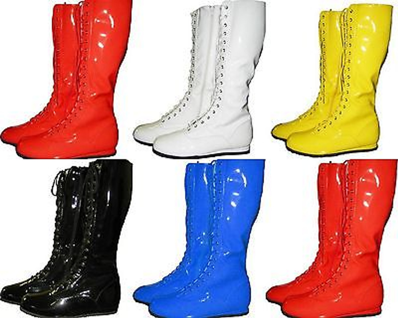 black pro wrestling boots
