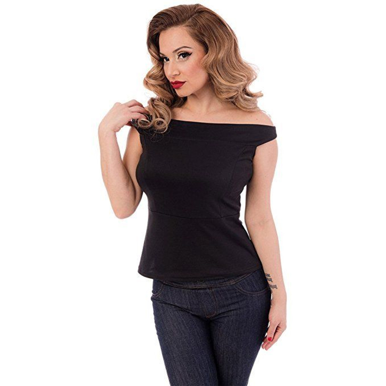 Steady Lola Off The Shoulder Rockabilly Pinup Vintage Womens