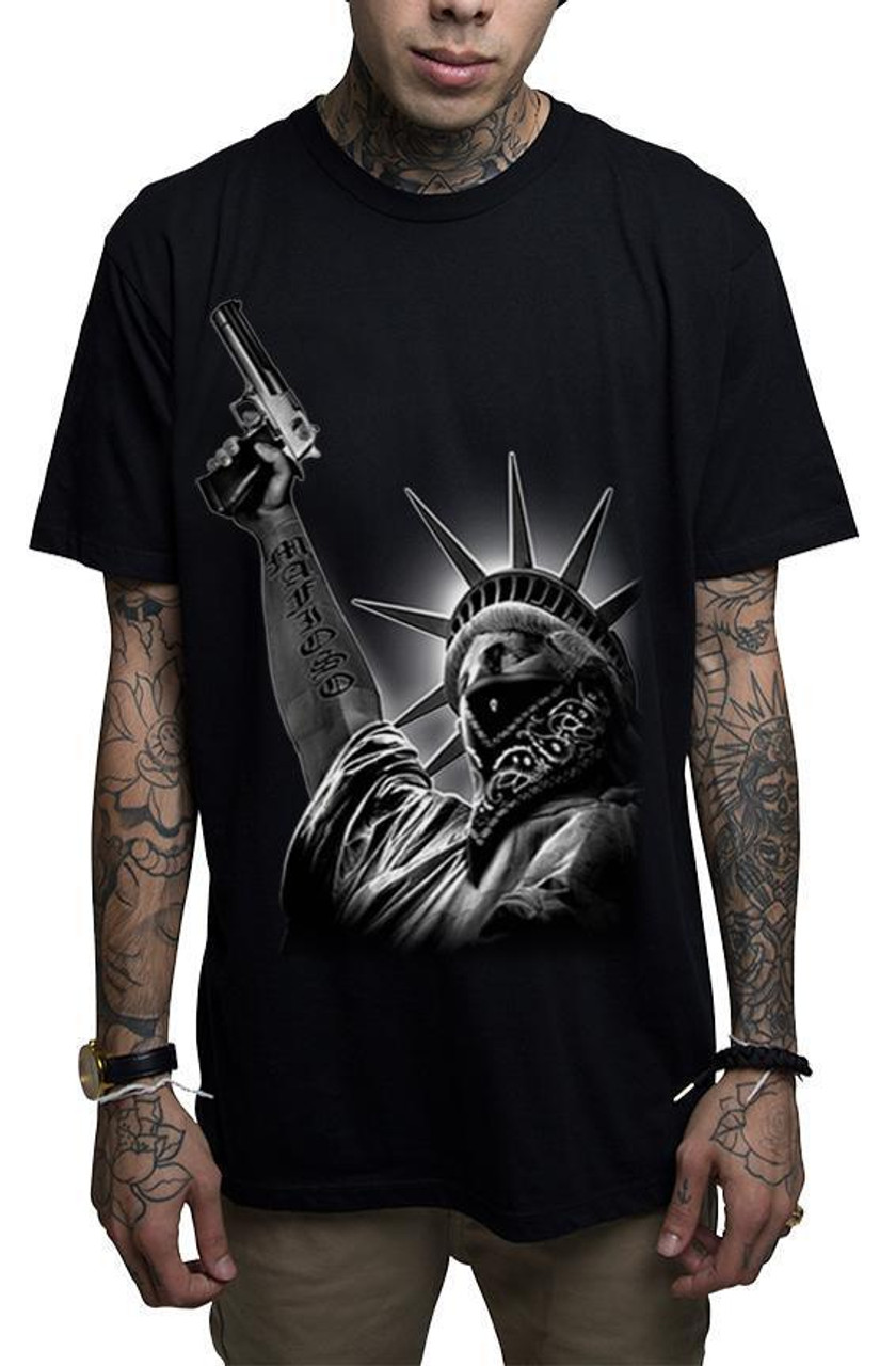 Mafioso Stick Up Guns Statue Of Liberty Bandanna America Urban