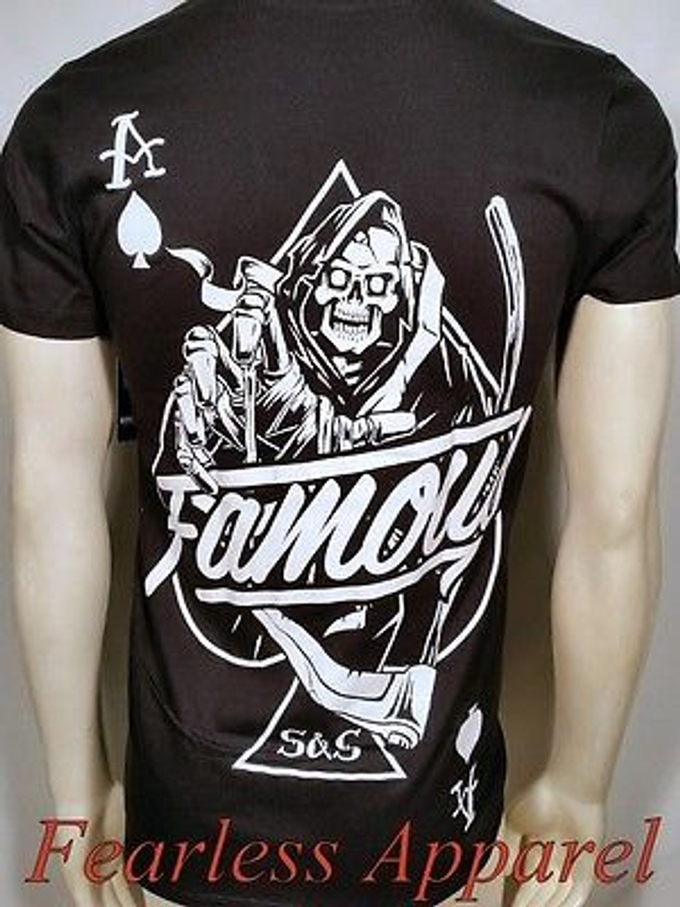 Famous Stars Straps Reap Spade Pocket Reaper Skull Cards T Shirt