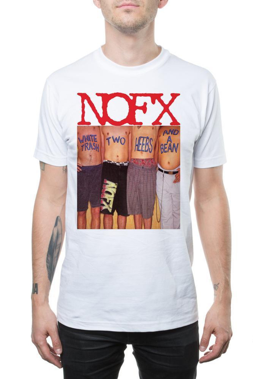 NOFX White Trash Two Beans and a Heeb Men's Tee Shirt Punk Rock Fat Wreck  Chords