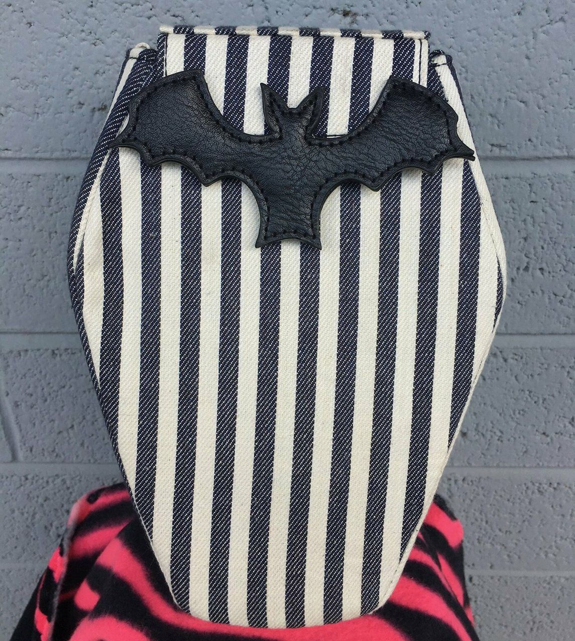 Sweet Midnight Coffin Bat Striped Horror Punk Goth Vegan 