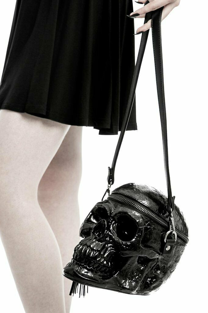 Killstar Grave Digger Human Skull Gothic Punk Occult Black Handbag