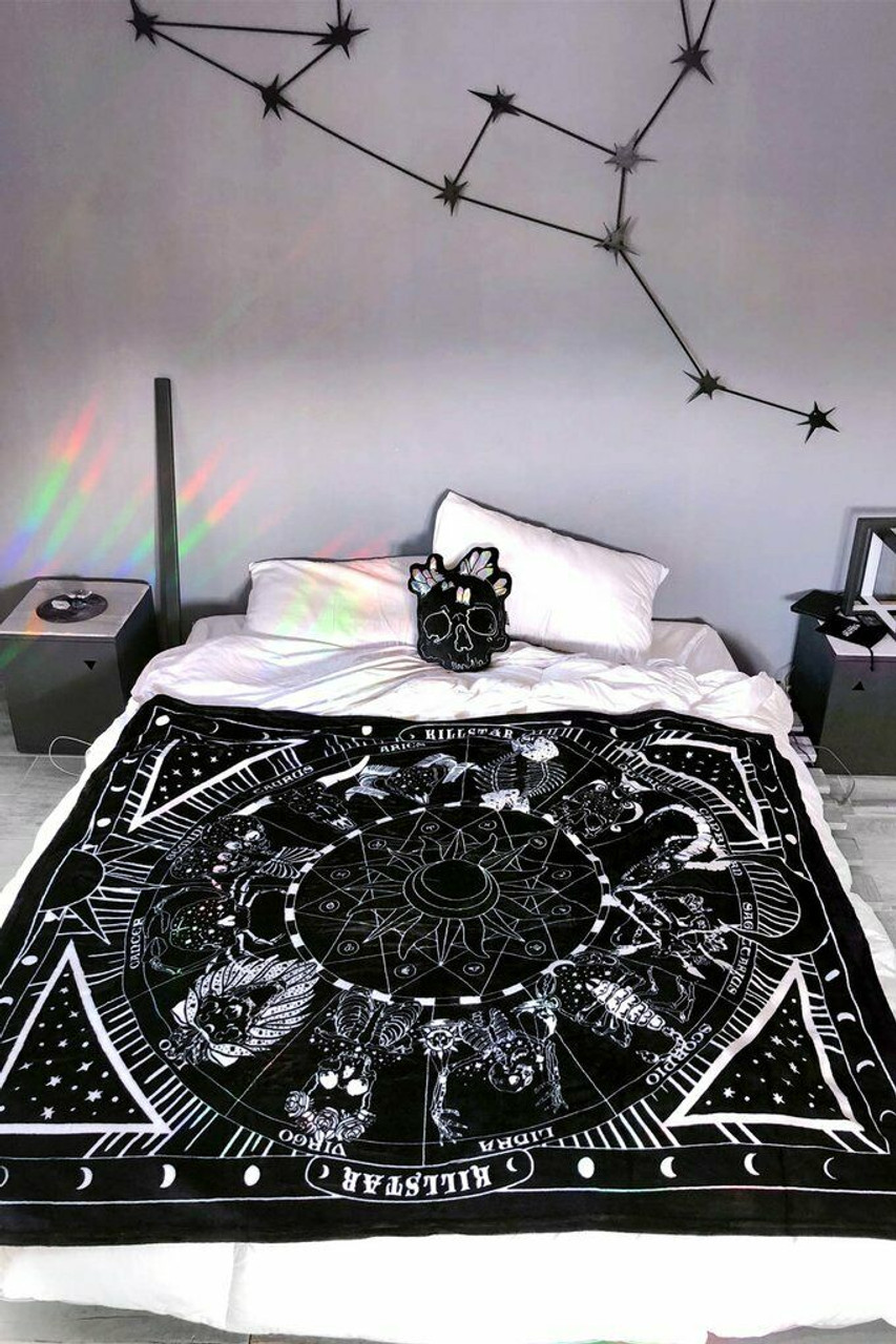 Killstar Zodiac Calendar Horoscope Gothic Witch Moon Phase Blanket KSRA000443