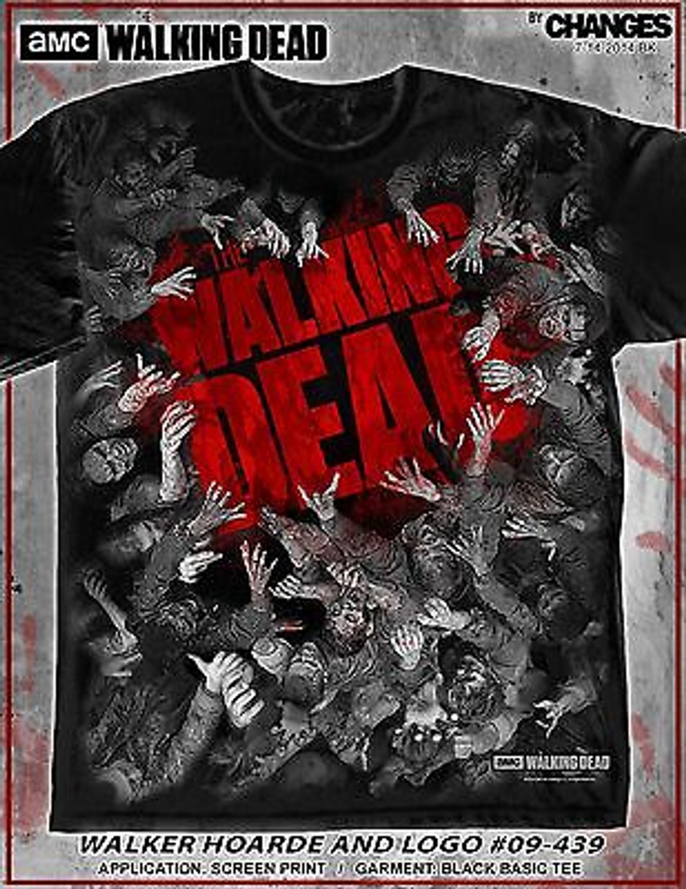 THE WALKING DEAD WALKER HORDE ZOMBIES HANDS MOSH PIT PUNK AMC T